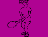 Disegno Ragazza che gioca a tennis  pitturato su luigi