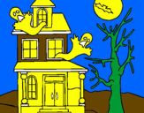 Disegno Casa del terrore pitturato su alice