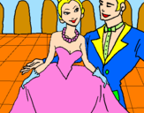 Disegno Principessa e principe al ballo  pitturato su Francy
