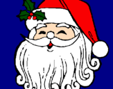 Disegno Faccione Babbo Natale  pitturato su gio