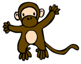 Disegno Scimmietta pitturato su giovanni