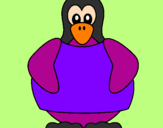 Disegno Pinguino pitturato su anna