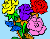 Disegno Mazzo di rose  pitturato su SERGIO