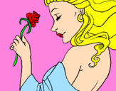 Disegno Principessa con una rosa pitturato su    REBECCA  MALIVINDI