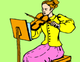 Disegno Dama violinista  pitturato su Elisa