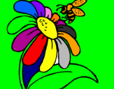 Disegno Margherita con ape  pitturato su SOFIA