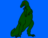 Disegno Tyrannosaurus Rex pitturato su godzilla