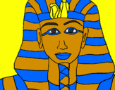 Disegno Tutankamon pitturato su SOFIA