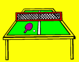 Disegno Ping pong pitturato su sara