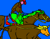 Disegno Cowboy e mucca  pitturato su giovanni