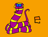 Disegno Serpente  pitturato su tata