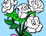 Disegno Mazzo di rose  pitturato su beatrice
