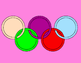 Disegno Anelli dei giochi olimpici  pitturato su marco
