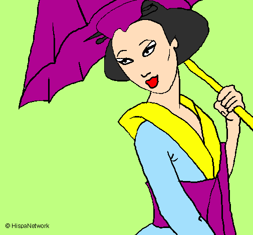 Geisha con parasole