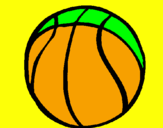 Disegno Pallone da pallacanestro pitturato su vivi