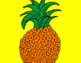 Disegno ananas  pitturato su Massimino