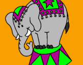 Disegno Elefante in scena  pitturato su Federica  posa99