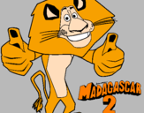 Disegno Madagascar 2 Alex pitturato su alex il leone