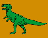 Disegno Tyrannosaurus Rex  pitturato su chry