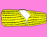 Disegno Pannocchia di mais  pitturato su giulia