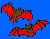 Disegno Un paio di pipistrelli  pitturato su LORENZO C.