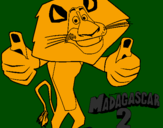 Disegno Madagascar 2 Alex pitturato su odi