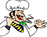 Disegno Lassaggio dello chef pitturato su nicole placucci