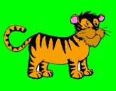 Disegno Tigre  pitturato su sabina