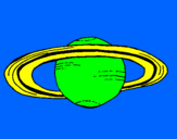 Disegno Saturno pitturato su satuno
