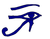 Disegno Occhio di Horus  pitturato su antonio mo
