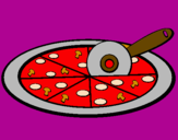 Disegno Pizza pitturato su FRANCY
