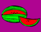 Disegno Melone  pitturato su micaella