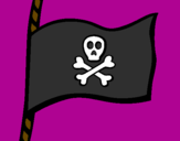 Disegno Bandiera dei pirati pitturato su riccardo