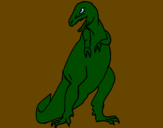 Disegno Tyrannosaurus Rex pitturato su michele