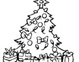 Disegno Albero di Natale  pitturato su b