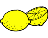 Disegno limone  pitturato su cinzia