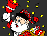 Disegno Babbo Natale con la sua campana  pitturato su miriana