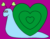 Disegno Lumachina cuore  pitturato su luca