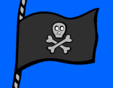Disegno Bandiera dei pirati pitturato su VINCY