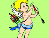 Disegno Cupido  pitturato su irene