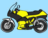 Disegno Motocicletta  pitturato su luca