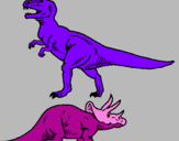 Disegno Triceratops e Tyrannosaurus Rex pitturato su andiboy
