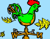 Disegno Banderuole e gallo  pitturato su Martina