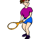 Disegno Ragazza che gioca a tennis  pitturato su Ale