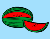 Disegno Melone  pitturato su VERONICA SCANFERLA 