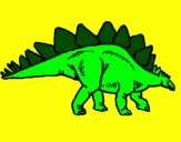 Disegno Stegosaurus  pitturato su Raffaele