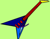 Disegno Chitarra elettrica II pitturato su chitarra multicolor