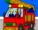 Disegno Camion dei Pompieri  pitturato su GIOVANNI