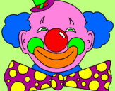 Disegno Pagliaccio con un enorme sorriso  pitturato su clown