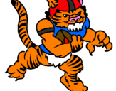 Disegno Giocatore tigre  pitturato su itaria